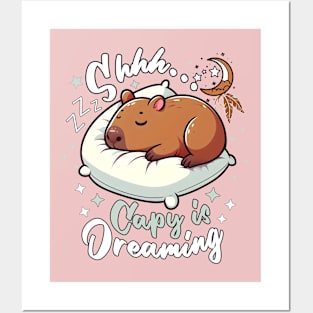 Capy Capybara Cute Sleepy Posters and Art